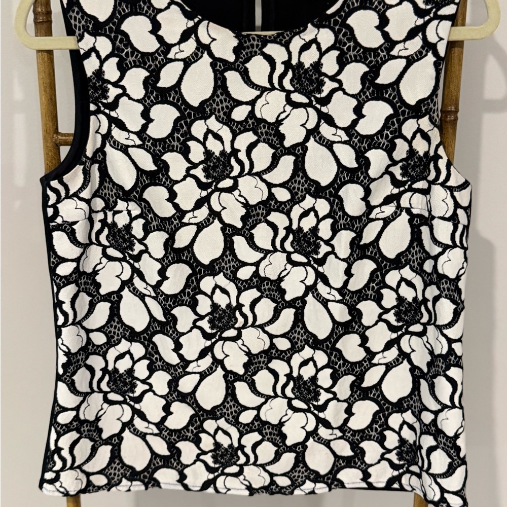 Diane Von Furstenberg Black and White Boxy Tank Top
